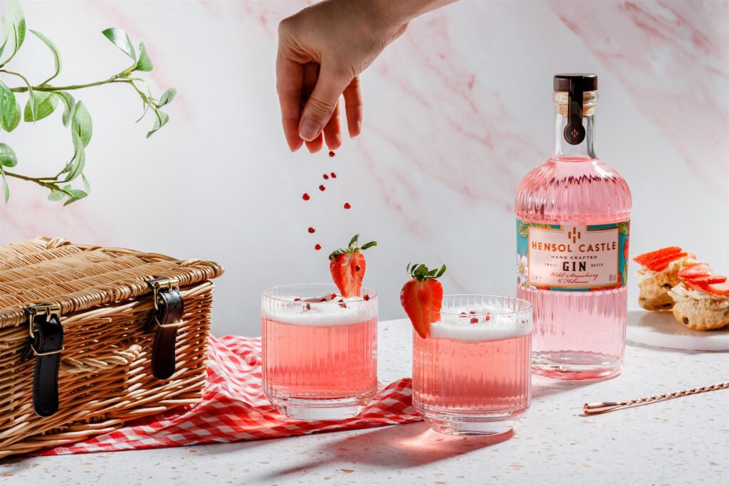 sprinkling gin garnish